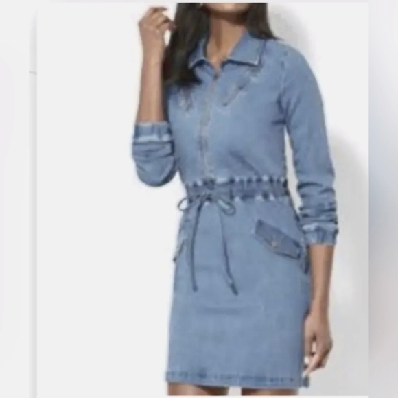 Soho NY & Co Jean Dress Long Sleeve Size M - Picture 1 of 9